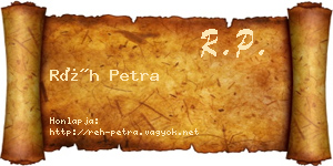 Réh Petra névjegykártya